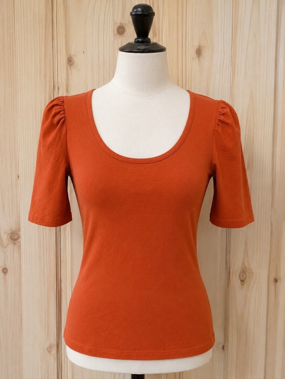Madewell Orange Scoop Neck Short Sleeve Top